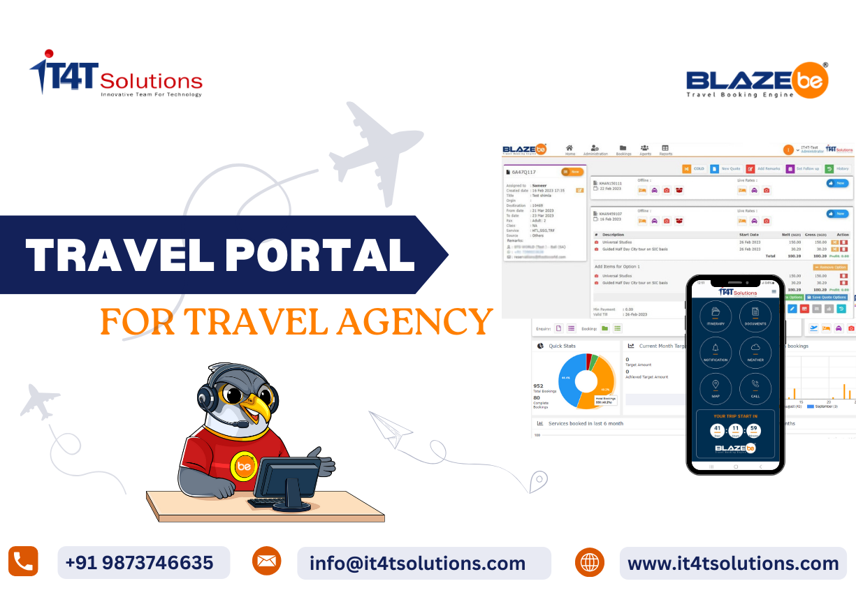 Travel Agency and Travel Operators require a travel portal or a travel website